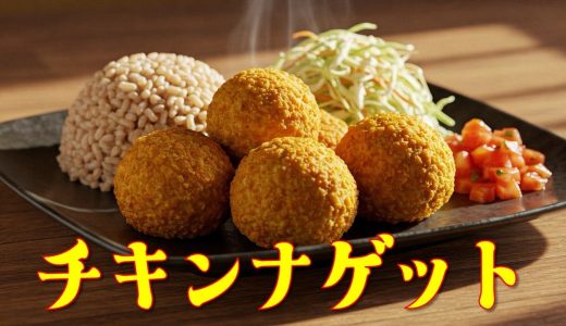 【食事動画】鶏むね肉でチキンナゲットを作って食べてみました！　器はふるさと納税返礼品のARAS大皿ウェーブ