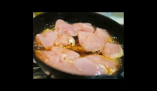 【耳鳴り,入眠,作業用ASMR料理音】鶏むね肉をうまみたっぷり油で揚げ焼きにする耳鼻科医 #cooking #料理 #food #簡単レシピ #おうちごはん
