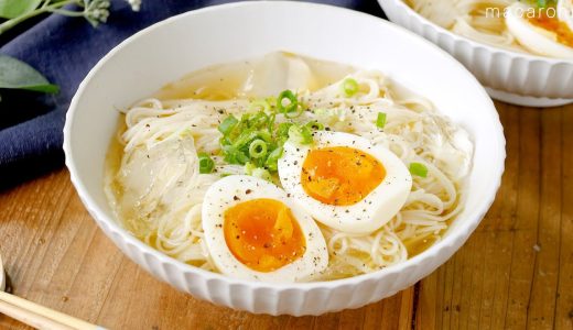 【鶏ガラにんにくごま油そうめん】夏にぴったりの冷たいそうめん！ランチにおすすめ♪