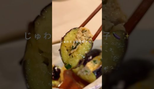 絶対に火を使いたく日に【じゅわとろ茄子餃子】🍆✨