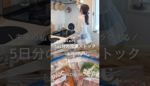 5日分の冷凍ストック 鶏もも肉 鶏ムネ肉 ちくわ 豚ひき肉 鮭 #冷凍ストック #料理 #cooking