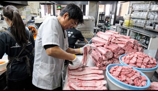肉２００キロ、米１００升が消える！６００円大盛り和牛カルビ丼に自動車マンが殺到する怪物焼肉店丨Japanese Wagyu Rice Bowl