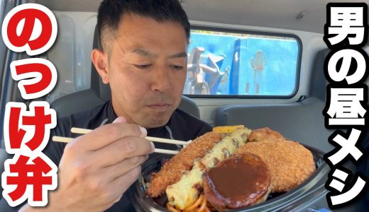 【男一人車中飯】大盛り！具沢山のっけ弁当（2回目）