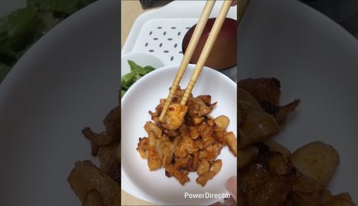 鶏もも肉味噌炒め　鯛出汁汁　レタス