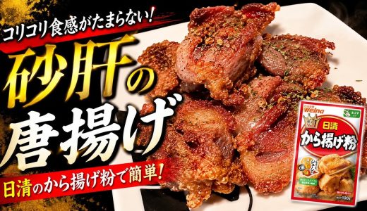 【簡単】日清の唐揚げ粉で作る！砂肝の唐揚げが美味すぎる！