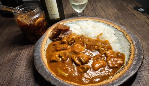 夜勤限界飯#52 鶏もも肉の和風カレー 自家製福神漬け